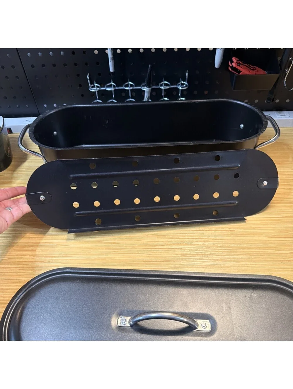 Commercial Aluminum Hard-Anodized Fish Poacher W/Pan, Lid 20” Long *